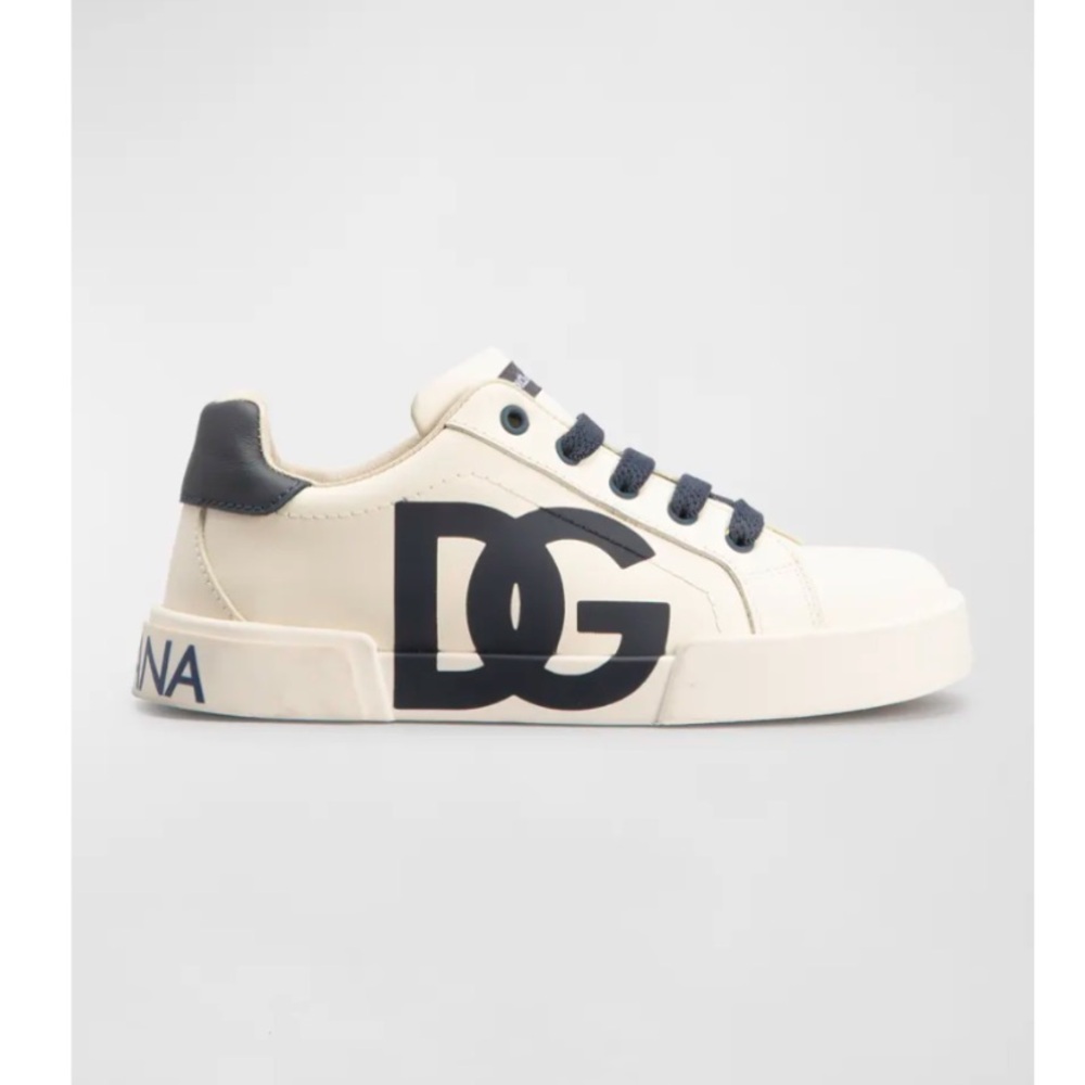 Dolce&Gabbana Kid's Portofino Two-Tone Sneakers, Kids Size 25.